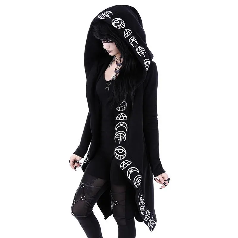 Women's Fashion Gothic Punk Hoodie Girls Ladies Jacket Coat Cardigans Halloween Costume