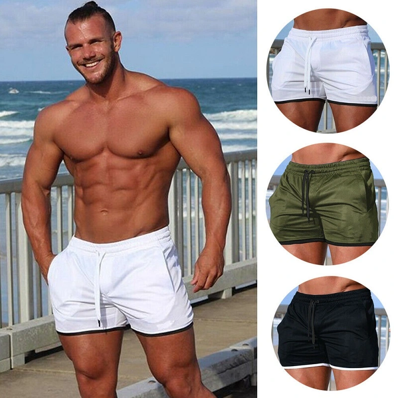 Summer New Men Fashion Plus Size Swimming Sport Short Pants Men Waist Drawstring Men Skinny Casual Short Pants