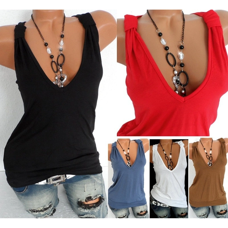 Women's Casual Tank Top Low-cut Vest