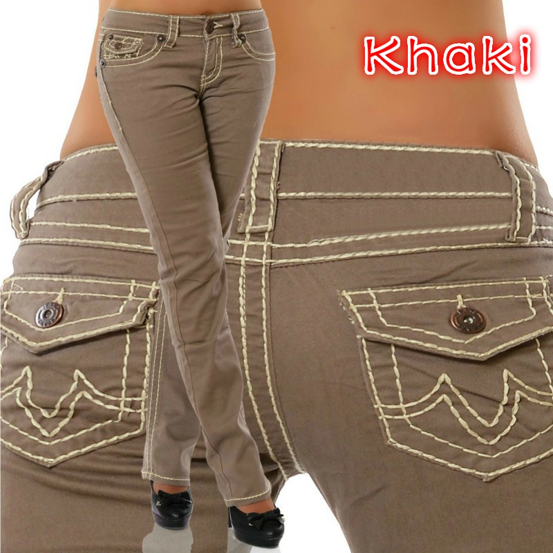 Autumn New Women's Fashion Low Waist Jeans Stretch Straight Denim Jeans Hipster Jeans Hip Thick Seams Long Pants Plus Size S-5XL
