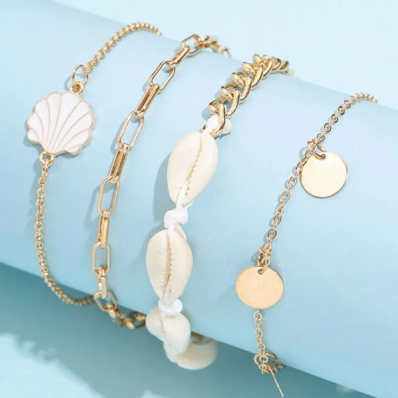 Alloy Dripping Scallop Feet Chain Set
