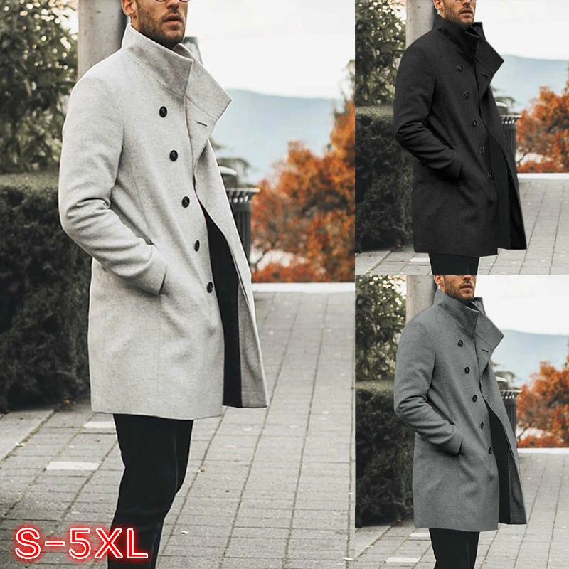 2020 Spring New Men's Fashion Cardigan Coat Slim High Collar Fashion Janket Plus Size S-XXXXXL