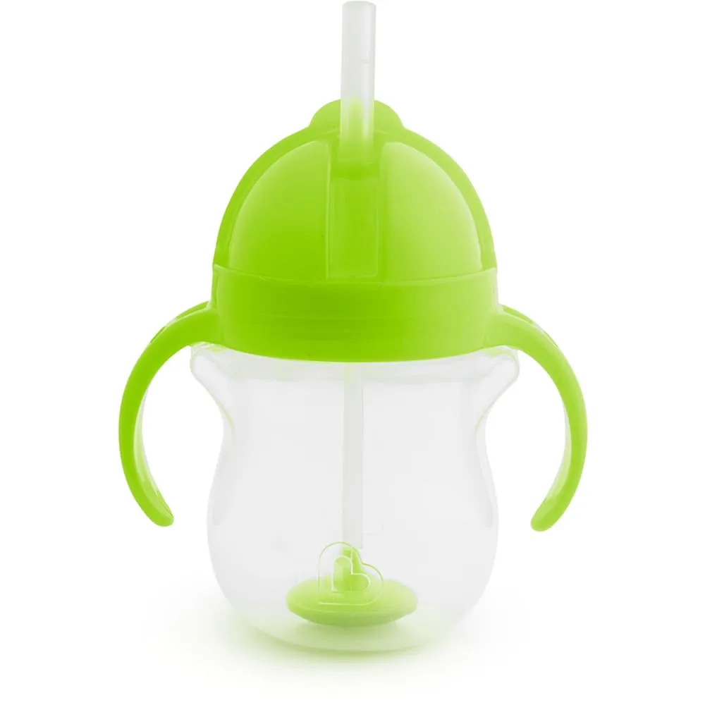 Munchkin® Any Angle™ Weighted Straw Trainer Cup with Click Lock™ Lid, 7 Ounce, Green