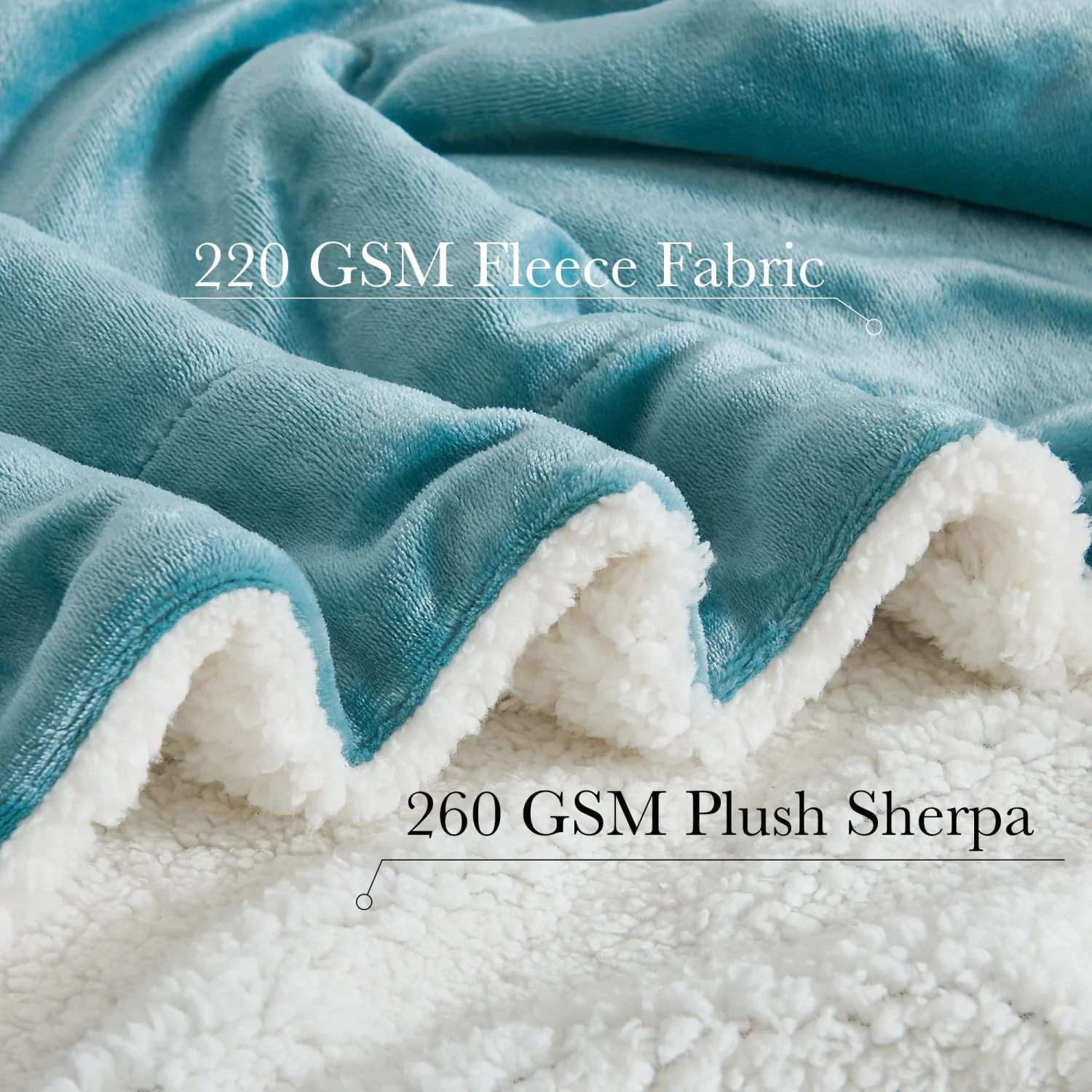 RYB HOME Soft Sherpa Blanket Throw, Twin Size Stone Blue Fleece Sherpa Reversible Throw Blankets Ultra Luxury Velvet Microfiber for Couch Bed Sofa, Twin Size, W60 x L80