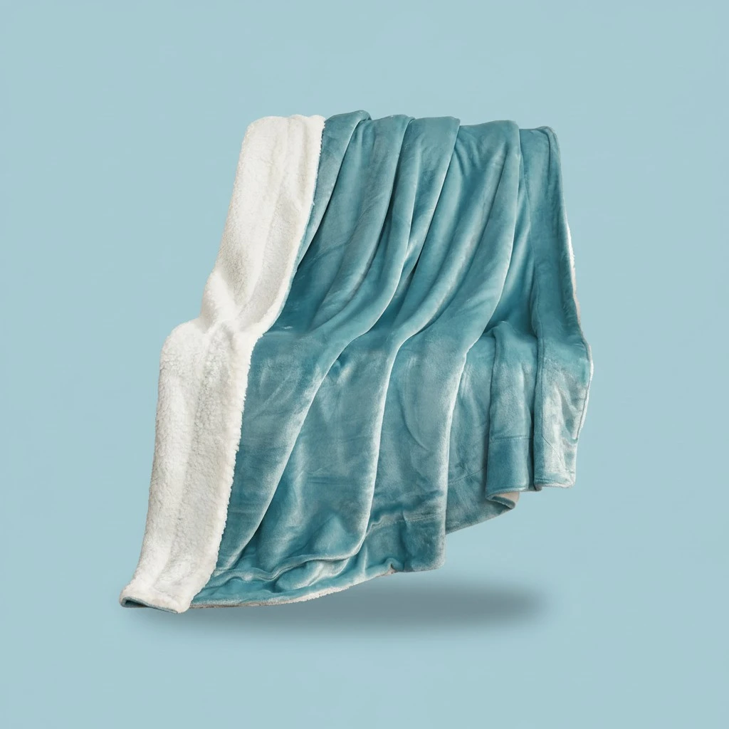 RYB HOME Soft Sherpa Blanket Throw, Twin Size Stone Blue Fleece Sherpa Reversible Throw Blankets Ultra Luxury Velvet Microfiber for Couch Bed Sofa, Twin Size, W60 x L80