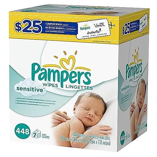 Pampers Baby Wipes Sensitive Perfume Free 7X Refill Packs (Tub Not Included) 448 Count