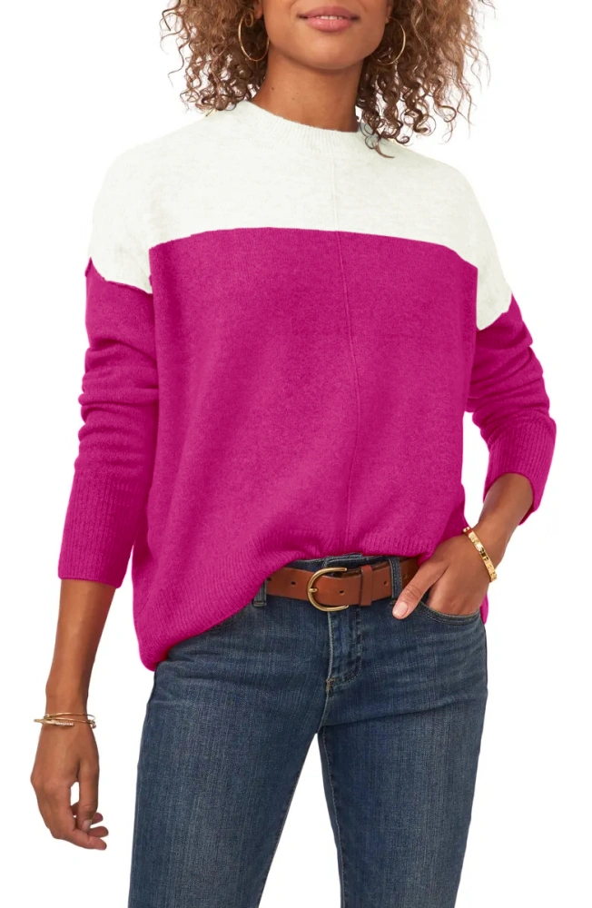 Doshoop Women's Crewneck Color Block Sweaters Long Sleeve Casual Knit Pullover Sweater Jumpers