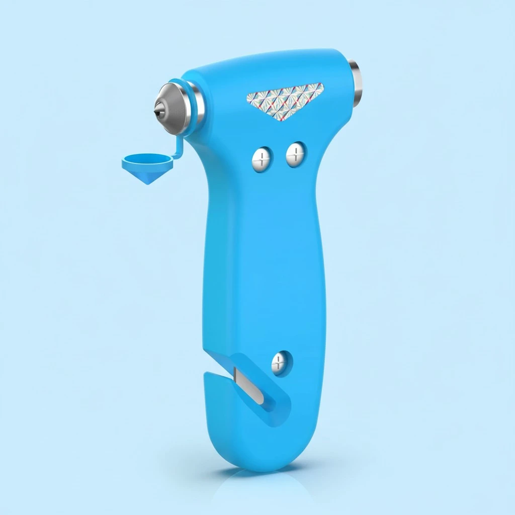 THINKWORK Car Safety Hammer for Teen Boy and Men's Gifts, Blue Three-in-One Emergency Escape Tool with Window Breaker and Seat Belt Cutter, Safety Emergency Car Escape Tool for Family and Children.