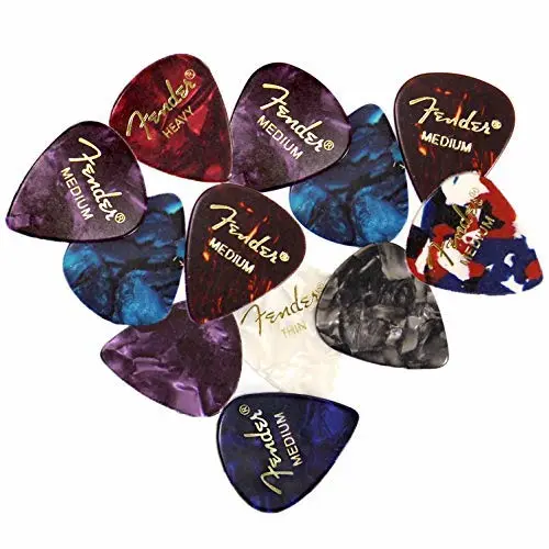 Fender Premium Picks Sampler - 12 Pack Includes Thin, Medium & Heavy Gauges (Austin Bazaar Exclusive)