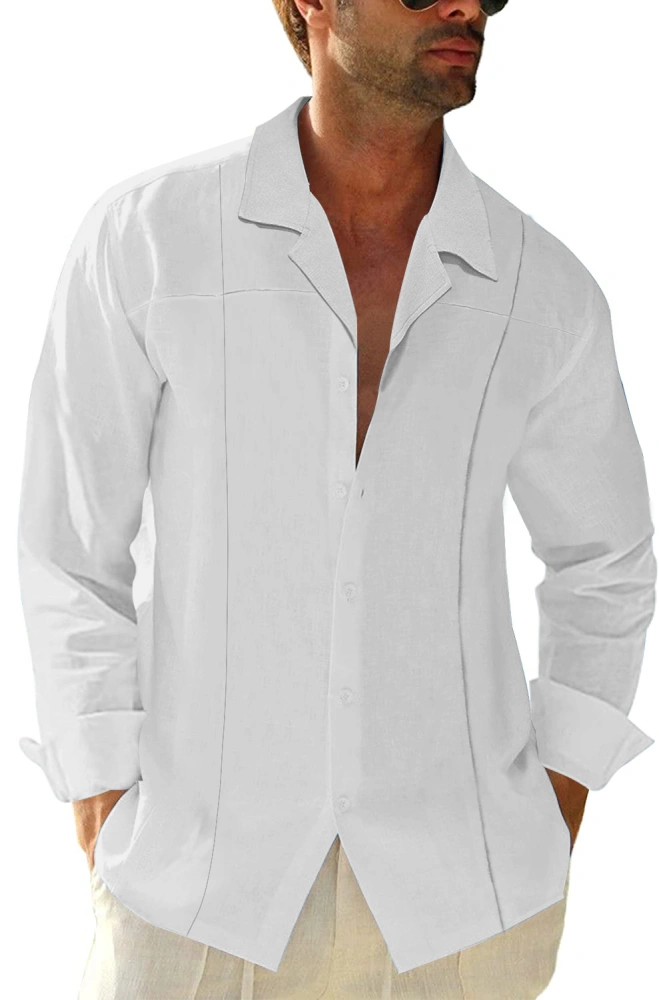 Romancan Herren Freizeit Hemd Baumwolle Einfarbige Button Down Atmungsaktiv Basic Casual Langarmhemd