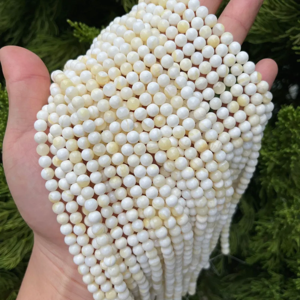 Handmade Beads From Golden Shell