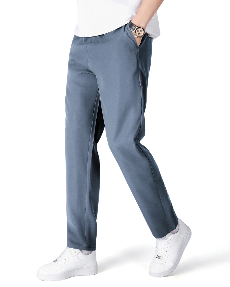 Mens Classic Fit Chinos Pants Flat Front Straight Leg Casual Pant Comfort Stretch Solid Trousers