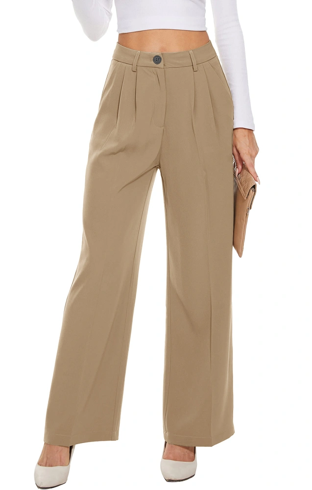 Febriajuce Women's Dress Pants Lightweight Work Ankle Pants Business Casual Travel Trouser with Pockets