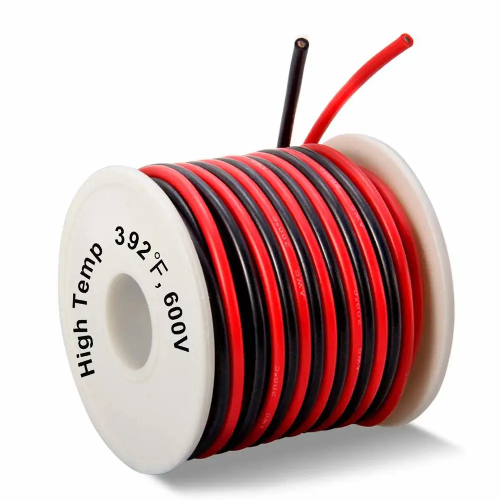 16 Gauge Silicone Wire Spool 50 Feet, Ultra Flexible High Temp 200 deg C 600V 16 AWG Stranded Wire with 252 Strands of Tinned Copper Wire, 25 ft Black and 25 ft Red Wire for Model Battery by MILAPEAK