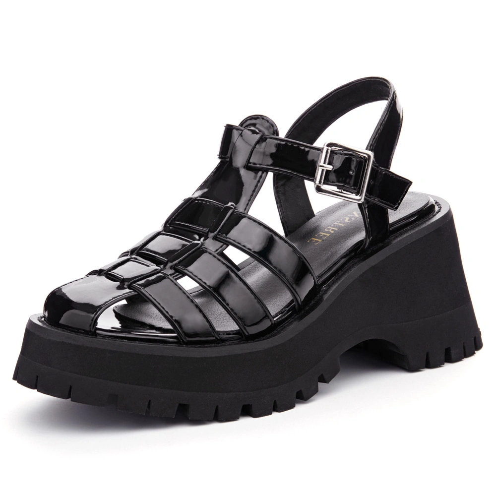 TINSTREE Platform Sandals for Women Chunky Y2K Gladiator Sandals Strappy Comfort Wedge Sandals with Buckle