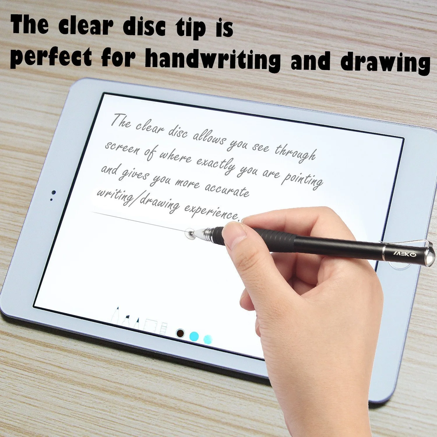 MEKO (2nd Generation) [2 in 1 Precision Series] Disc Stylus Pen for iPhone, iPad Pro/Mini/Air, Samsung Galaxy and All Touch Screen Devices Bundle with 6 Replacement Tips,Pack of 2(Black/Rose Gold)