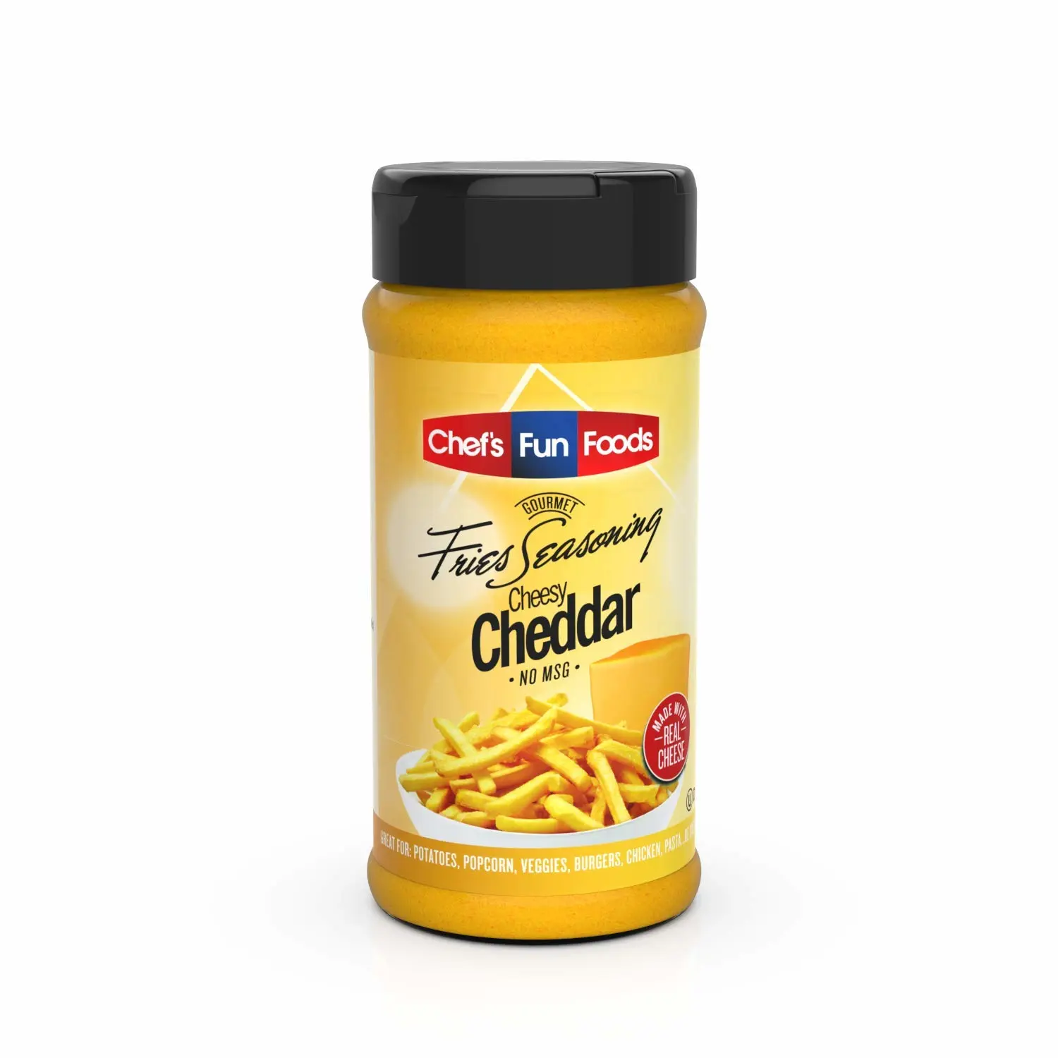 Gourmet Fries Seasonings Bottle, Cheesy Cheddar, 9 Ounce