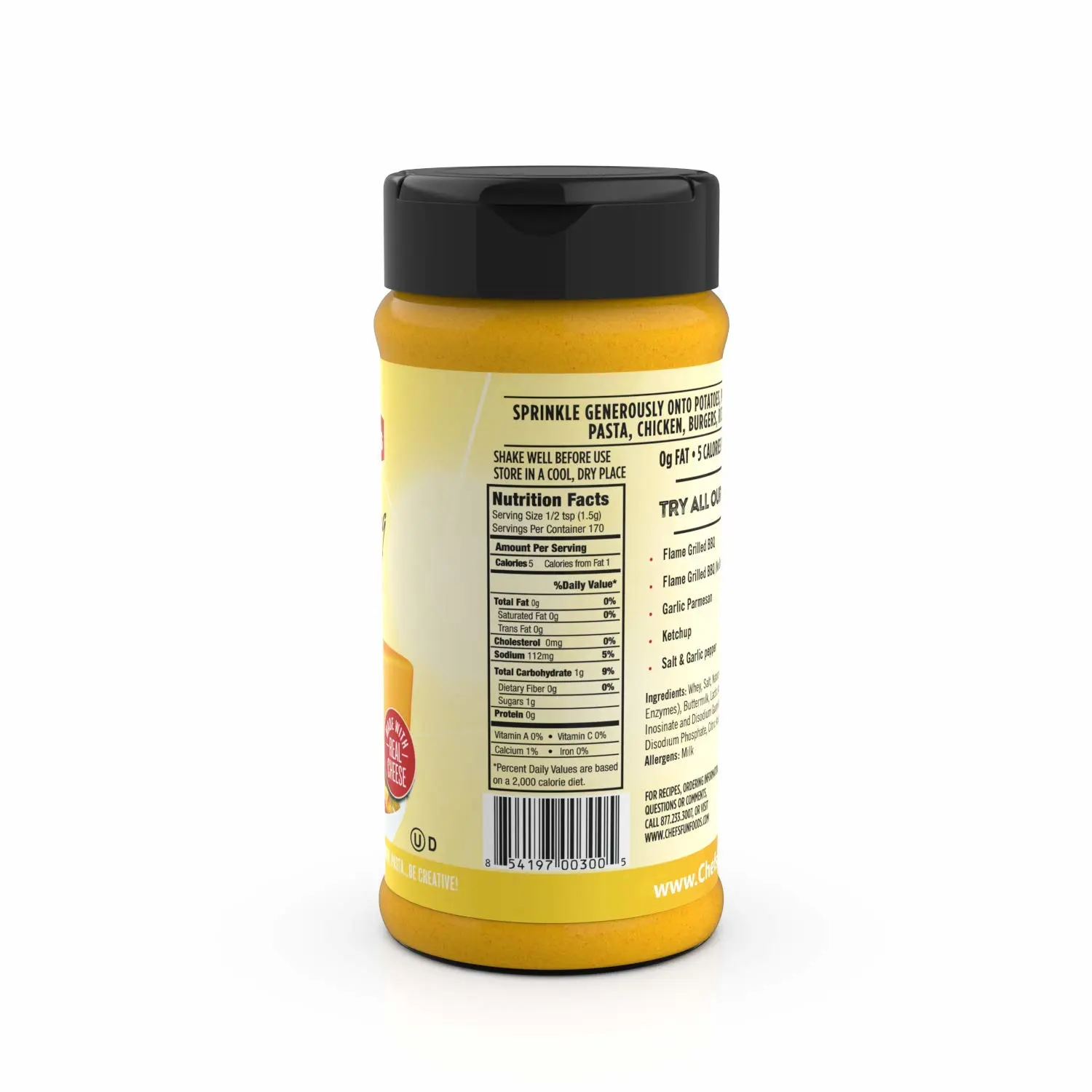 Gourmet Fries Seasonings Bottle, Cheesy Cheddar, 9 Ounce