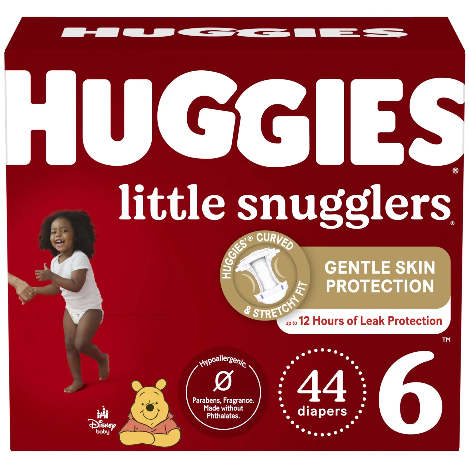 Huggies Size 6 Diapers, Little Snugglers Baby Diapers, Size 6 (35+ lbs), 44 Count