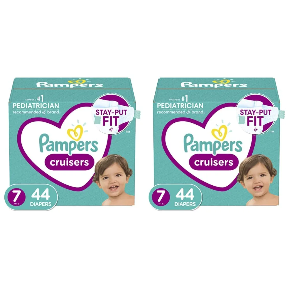 Pampers Cruisers Diapers Size 7 44 Count (Pack of 2)