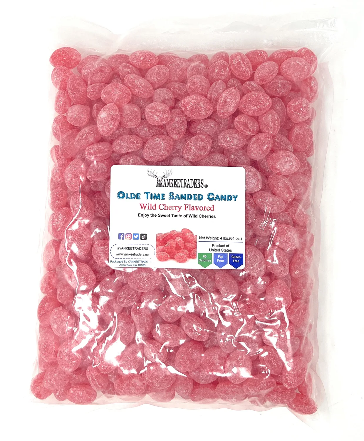 Wild Cherry, Old TIme Sanded Hard Candy, 4 Pounds
