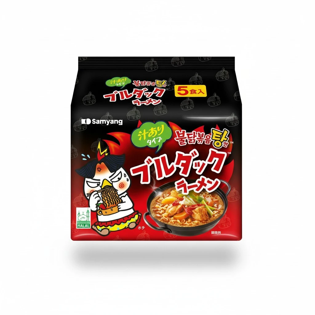 Samyang Buldak Stew Korean Spicy Hot Chicken Stir-Fried Noodles 4.94oz (Pack of 5)