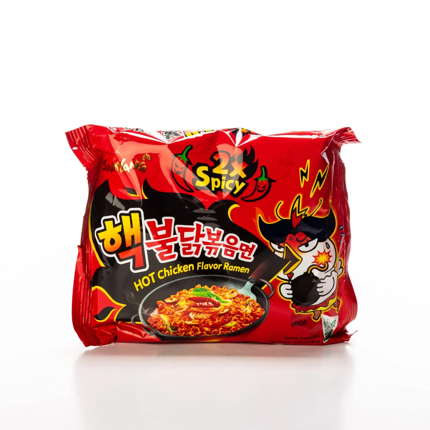[ 2 Pack ] Samyang 2X Extra Spicy Hot Chicken Flavor Ramen Korean Spicy Noodle (140g each)