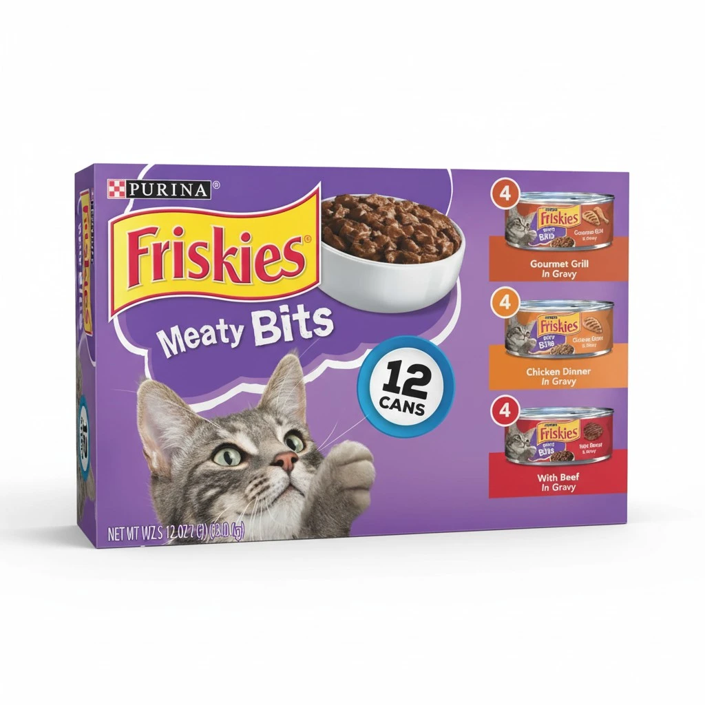 Purina Friskies Gravy Wet Cat Food , Meaty Bits - (2 Packs of 12) 5.5 oz. Cans