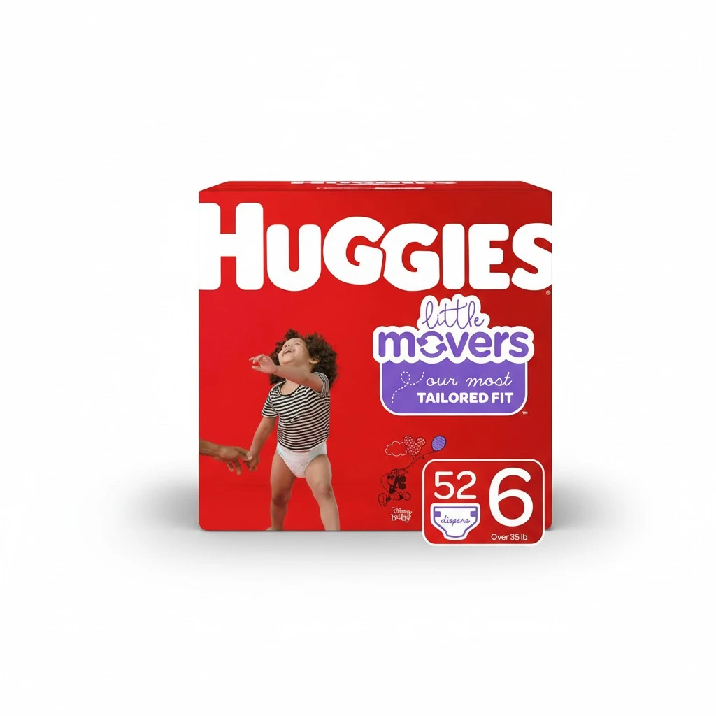 Huggies Little Movers Diapers, Size 6 (52 Count)