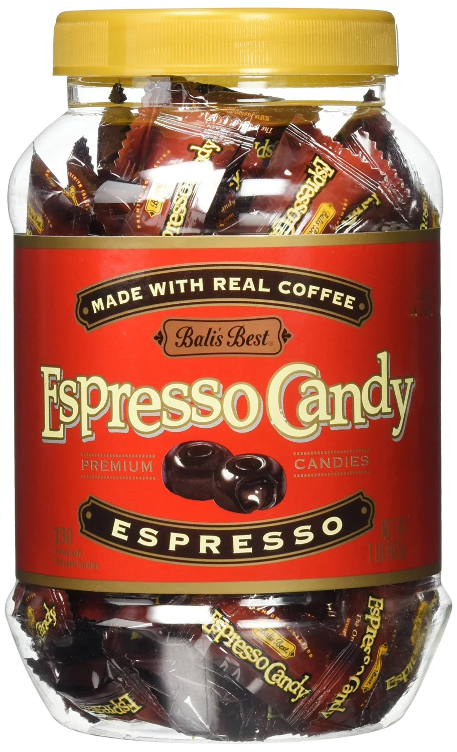 BALI'S BEST Coffee Candy - Espresso Flavor | 1lb Jar | Rich, Smooth Taste | Delicious Treat for Any Occasion