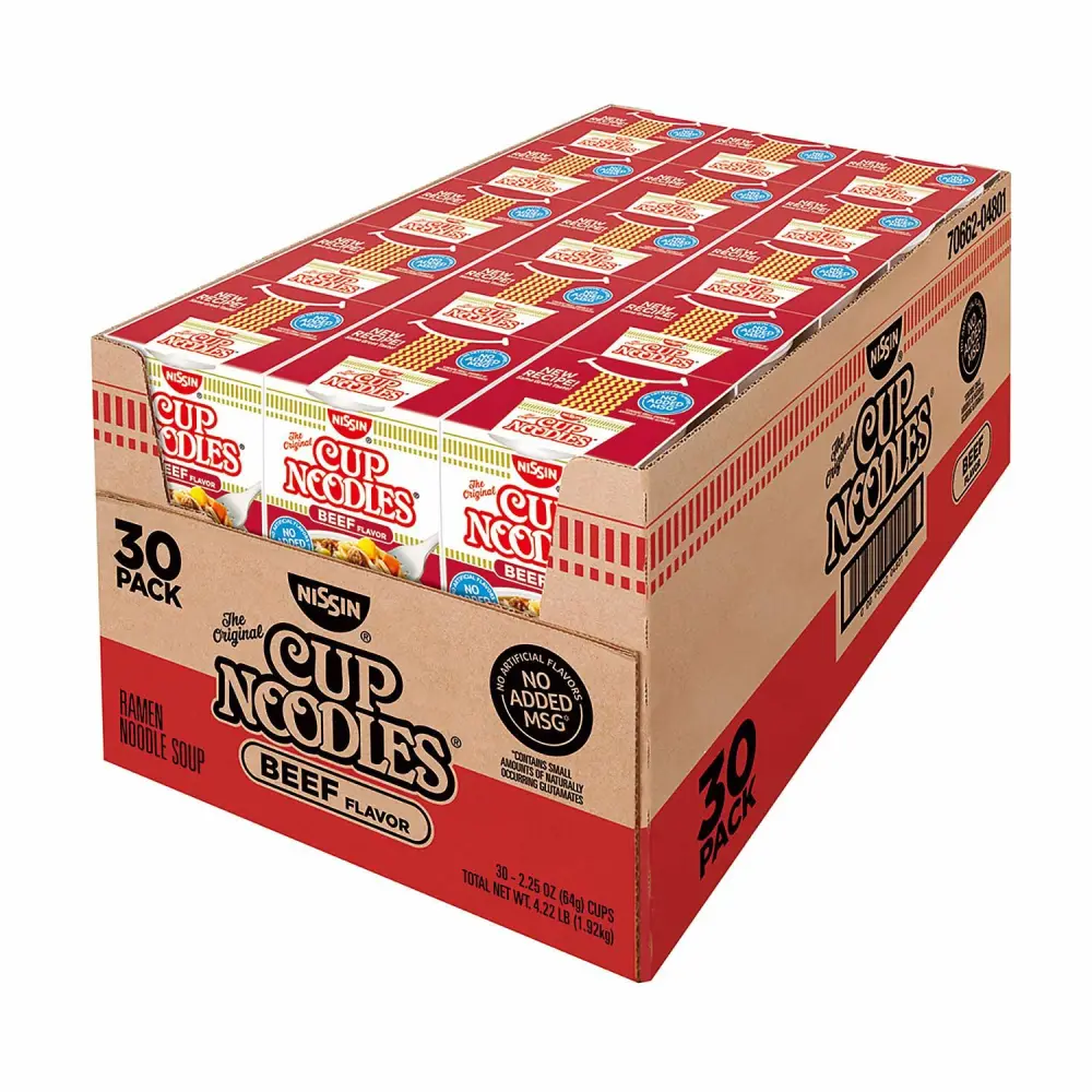 Nissin Cup Noodles Beef Flavor Soup, 2.5 Ounce (Pack of 24)