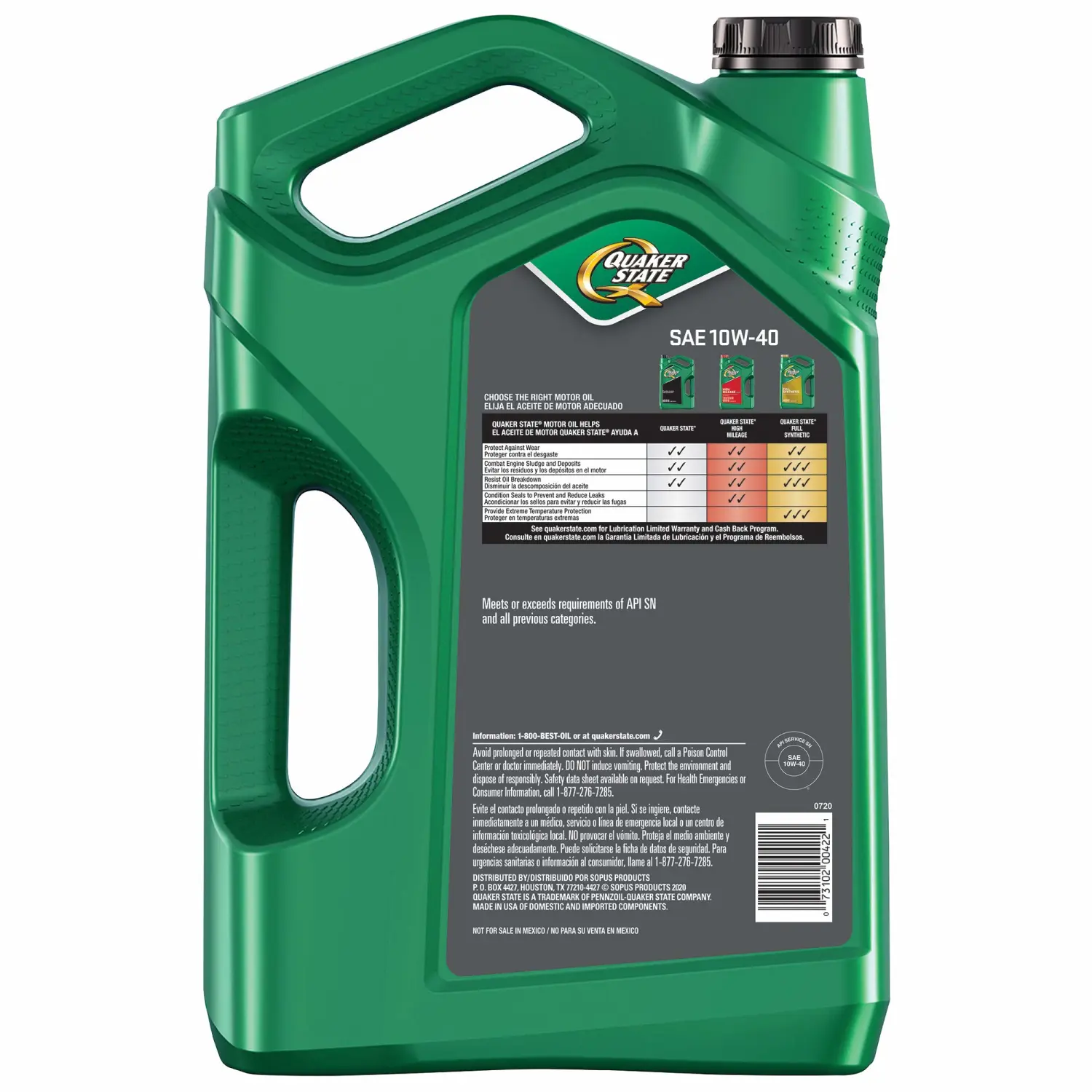 Quaker State Motor Oil, Conventional 10W-40 (5-Quart, Case of 3)