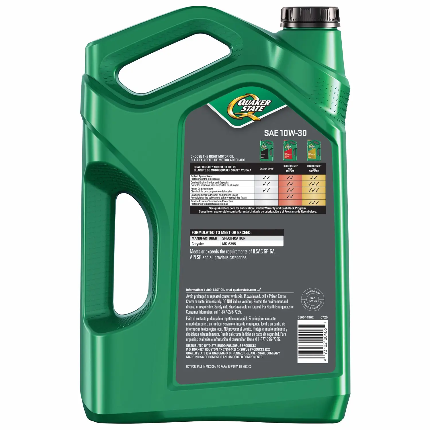 Quaker State Motor Oil, Conventional 10W-30 (5-Quart, Case of 3)