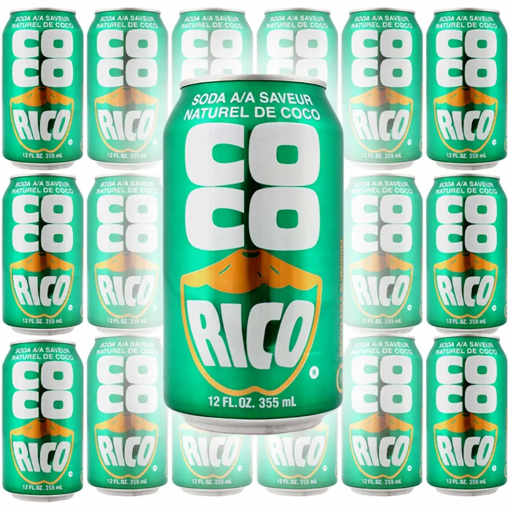 Coco Rico Coconut Soda, 12oz Can (Pack of 18, Total of 216 Fl Oz)