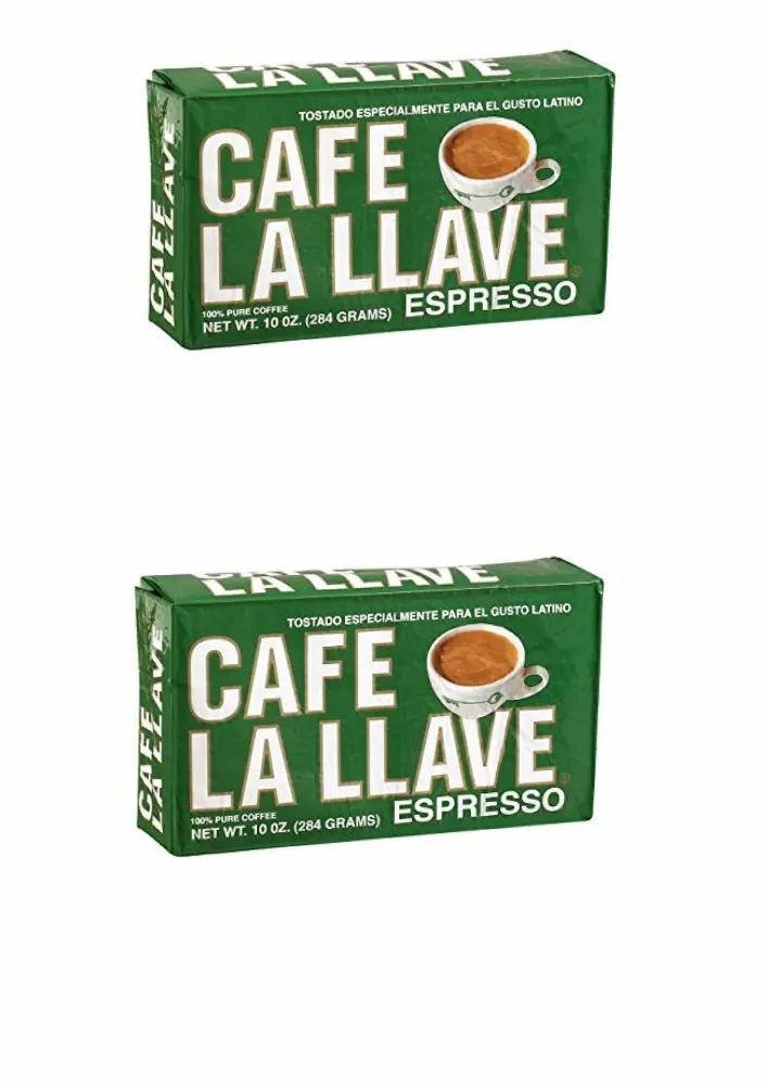 Café La Llave Espresso, 100% Pure Coffee, Rich and Aromatic, Fine-Grind, Dark-Roast, 10-Ounce Vacuum Sealed Brick Pack (2 Pack)