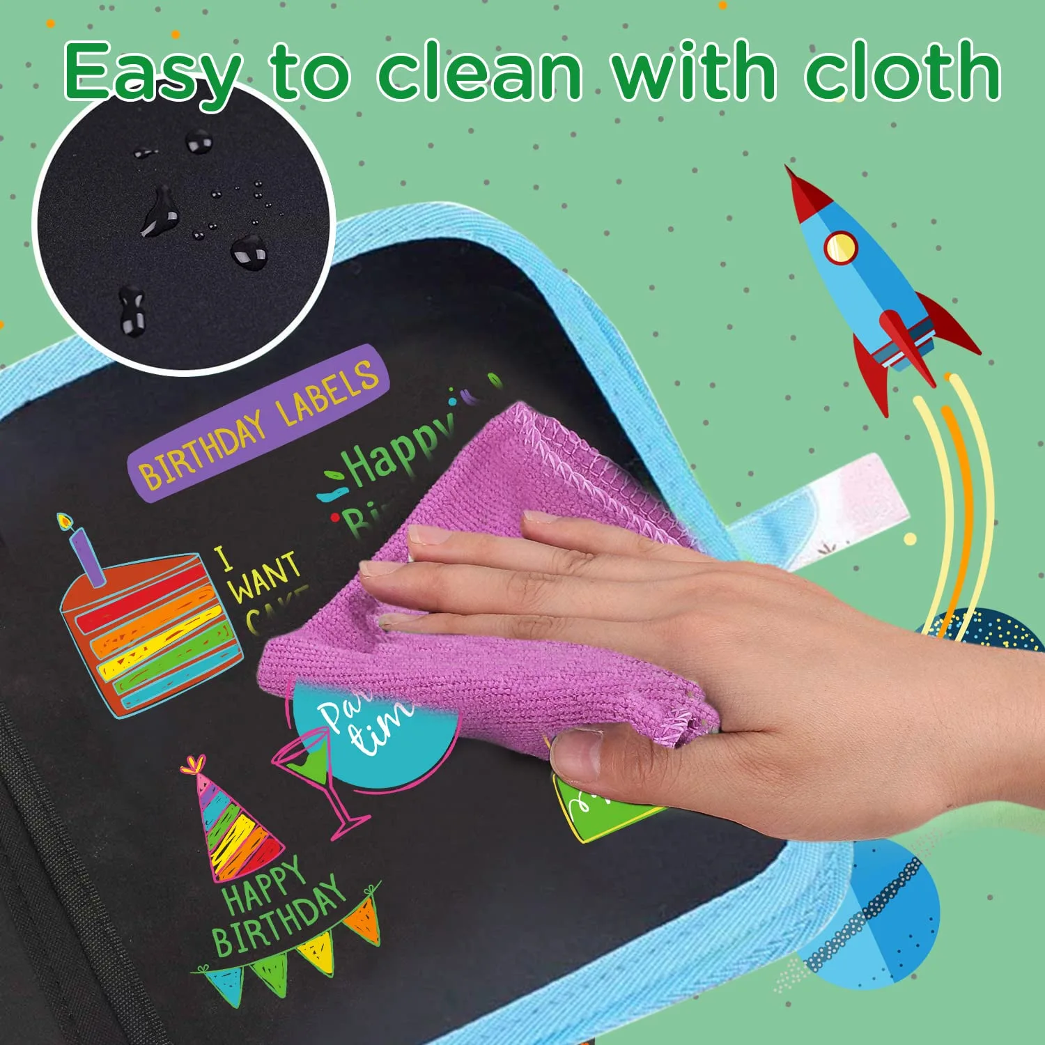 Erasable Doodle Book for Kids-Ccinnoe Toddlers Activity Toys Reusable Drawing Pads with 12 Watercolor Pens, Preschool Travel Art Toy, Road Trip Car Game Writing Painting Set