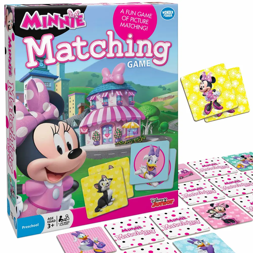 Wonder Forge Disney Junior Minnie Matching Game | Unique Memory-Enhancing Game for Kids | Engaging with Beloved Disney Characters for Ages 3-5 Years