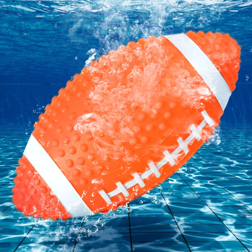 Hiboom Swimming Pool Football, Water Footballs for Pool for Under Water Passing, Dribbling, Beach Football Waterproof, Pool Water Diving Game Toys for Teens Adults, Ball Fills with Water (Orange)