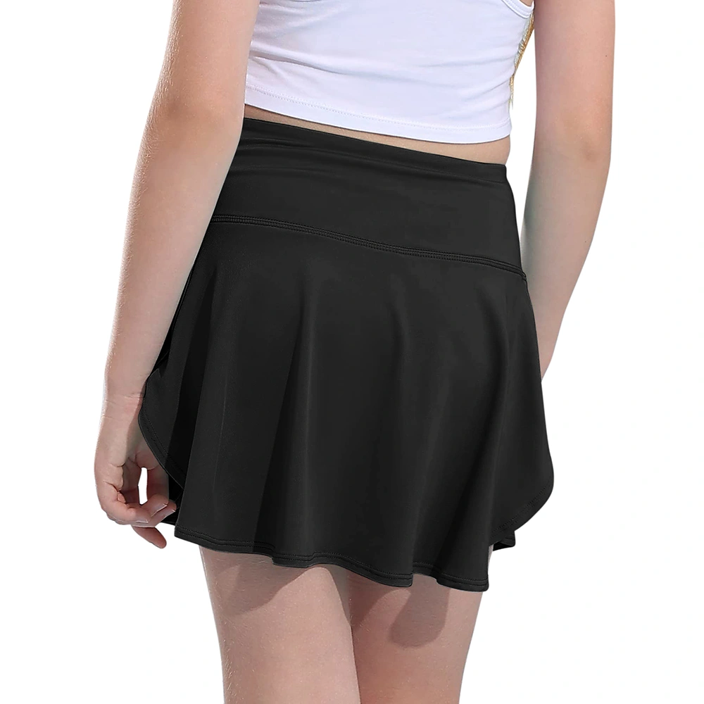rrhss Girls Crossover Waisted Skorts Pockets Tennis Skirt Solid Casual Athletic Running Sport Golf Skort