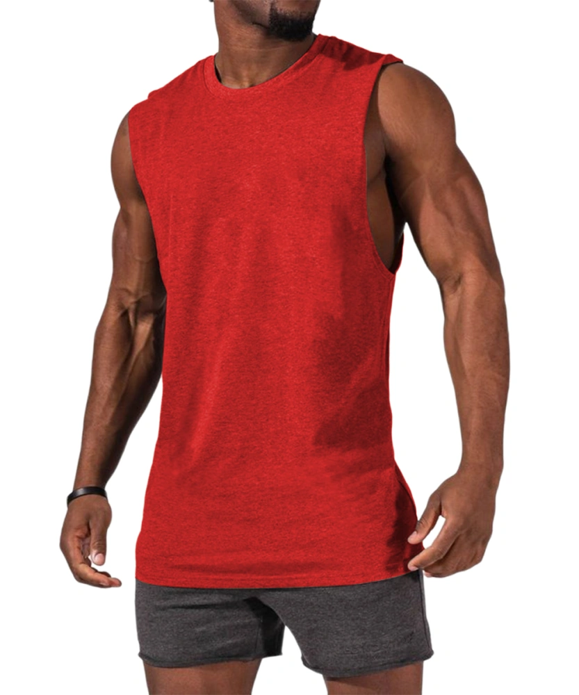 ZIWOCH Men's Sleeveless Tank Tops Crewneck Solid Loose Fit Shirt