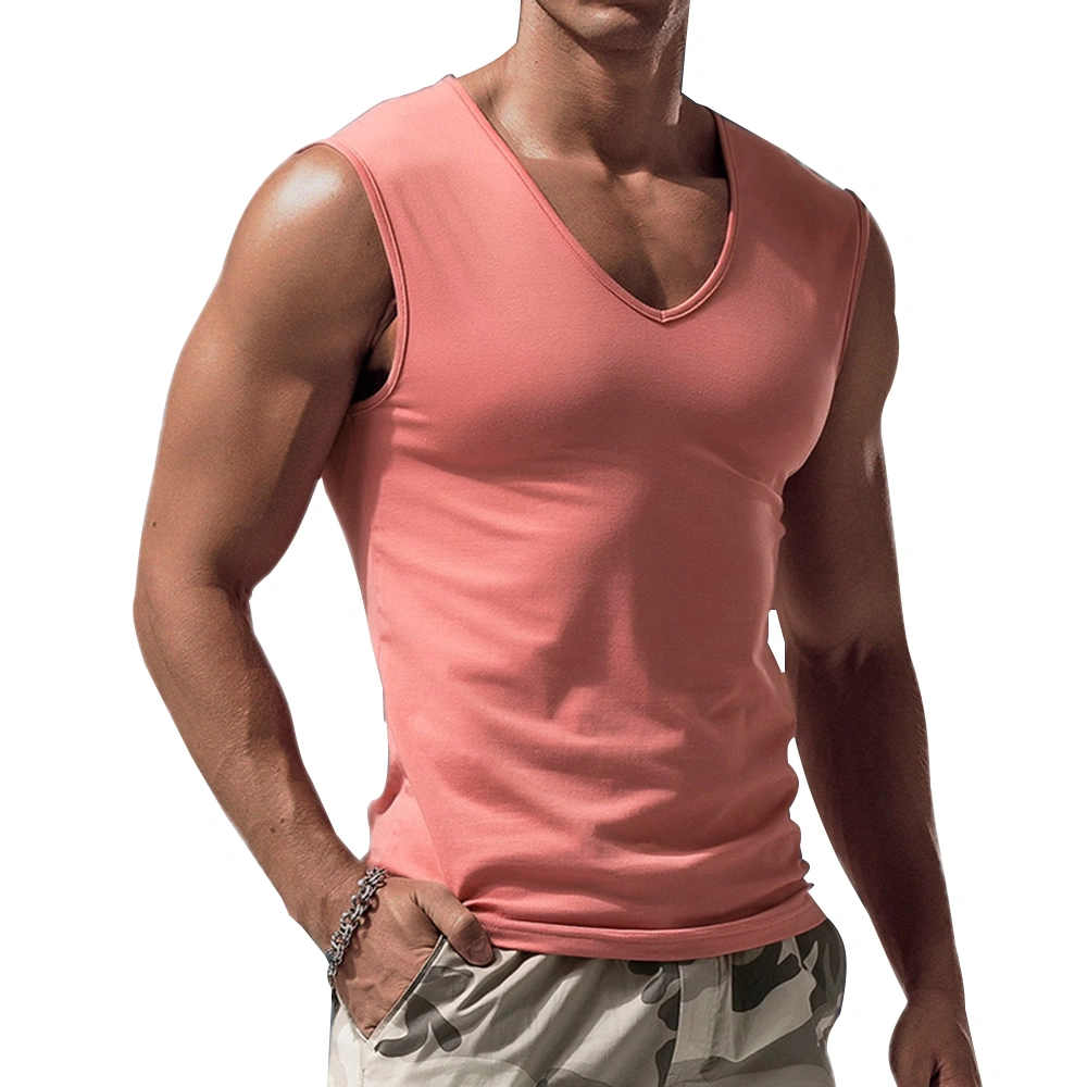 ZIWOCH Men's V Neck Tank Top Lightweight Athletic Solid Sleeveless T-Shirt