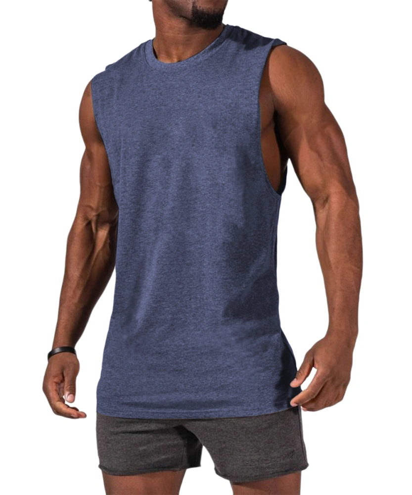 Aoysky Mens Crewneck Tank Tops Athletic Beach Sleeveless Shirts