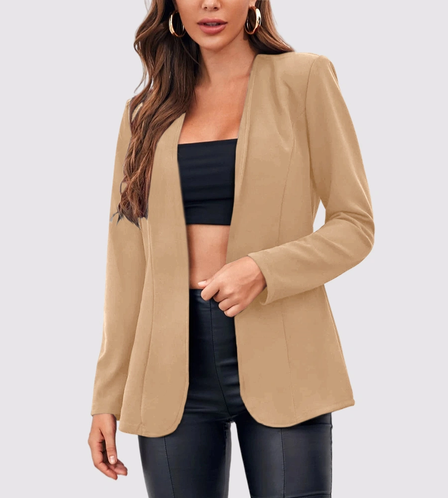 MIRACMODA Womens Open Front Work Office Blazer Long Sleeve Casual Cardigan Blazer Jacket