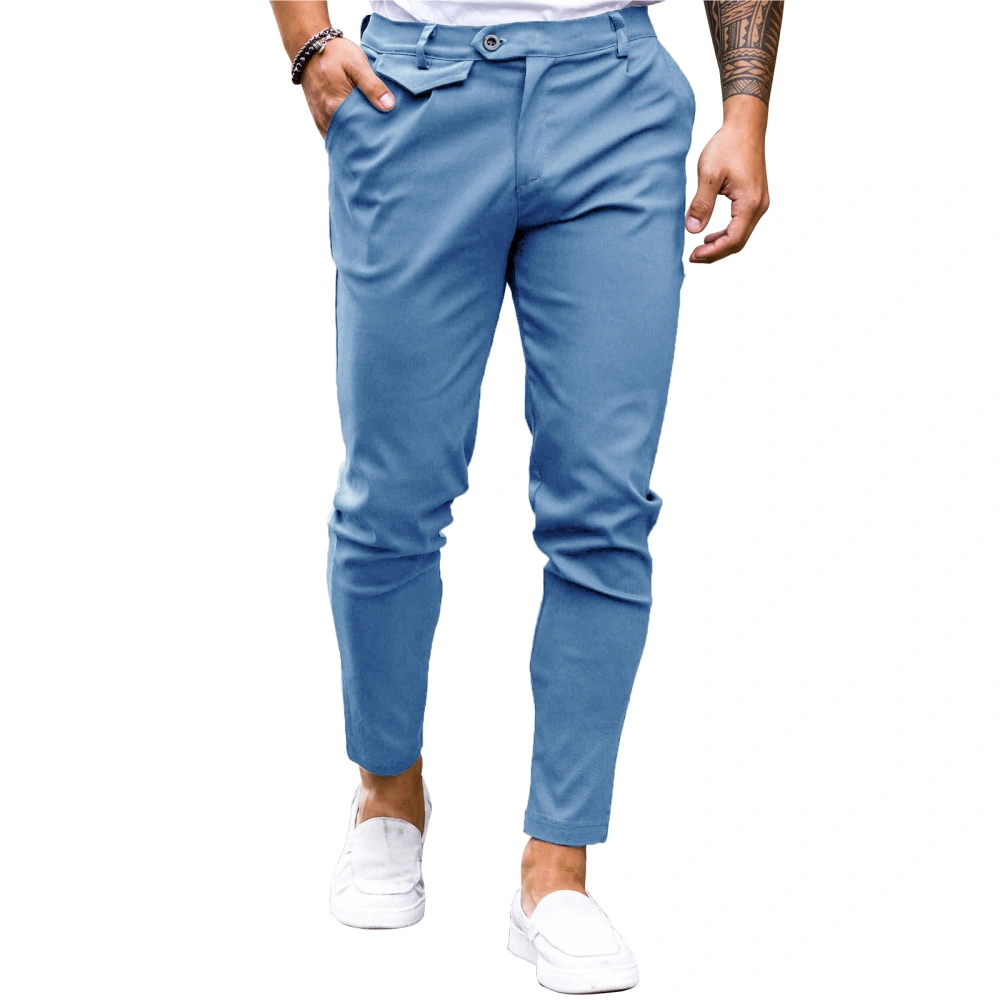 Mens Chinos Slim Fit Pants Flat Front Stretch Skinny Tapered Dress Pants Comfort Casual Solid Trousers