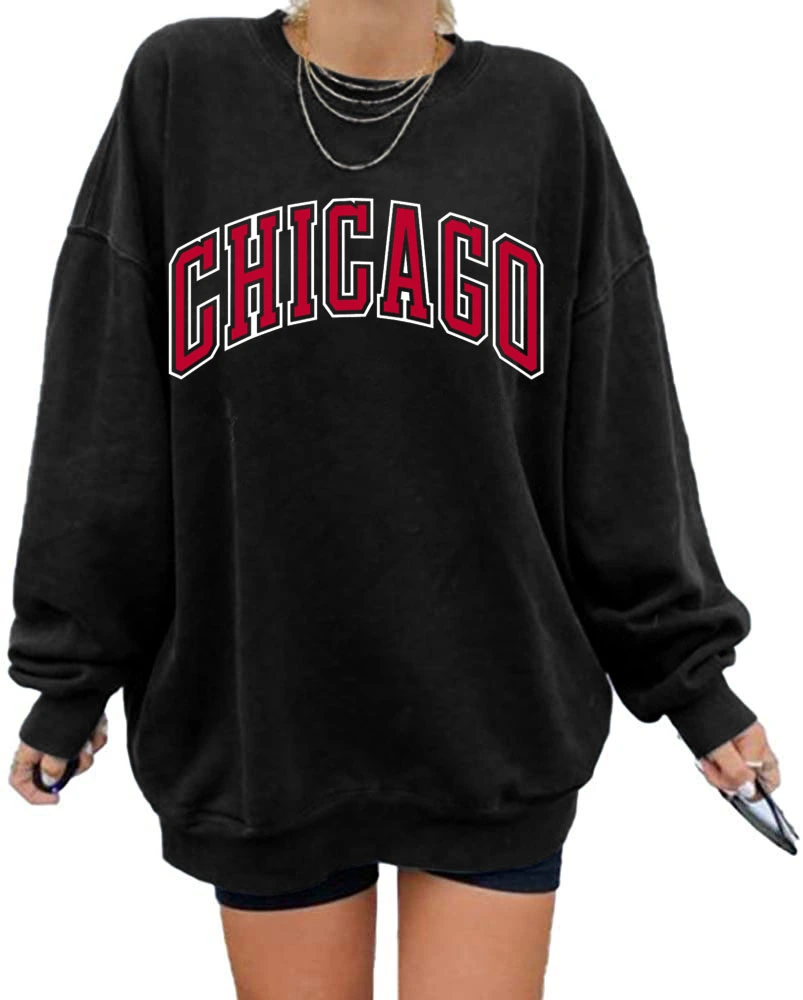 Women's Oversized Sweatshirt Los Angeles California Crewneck Long Sleeve Casual Loose Pullover Tops