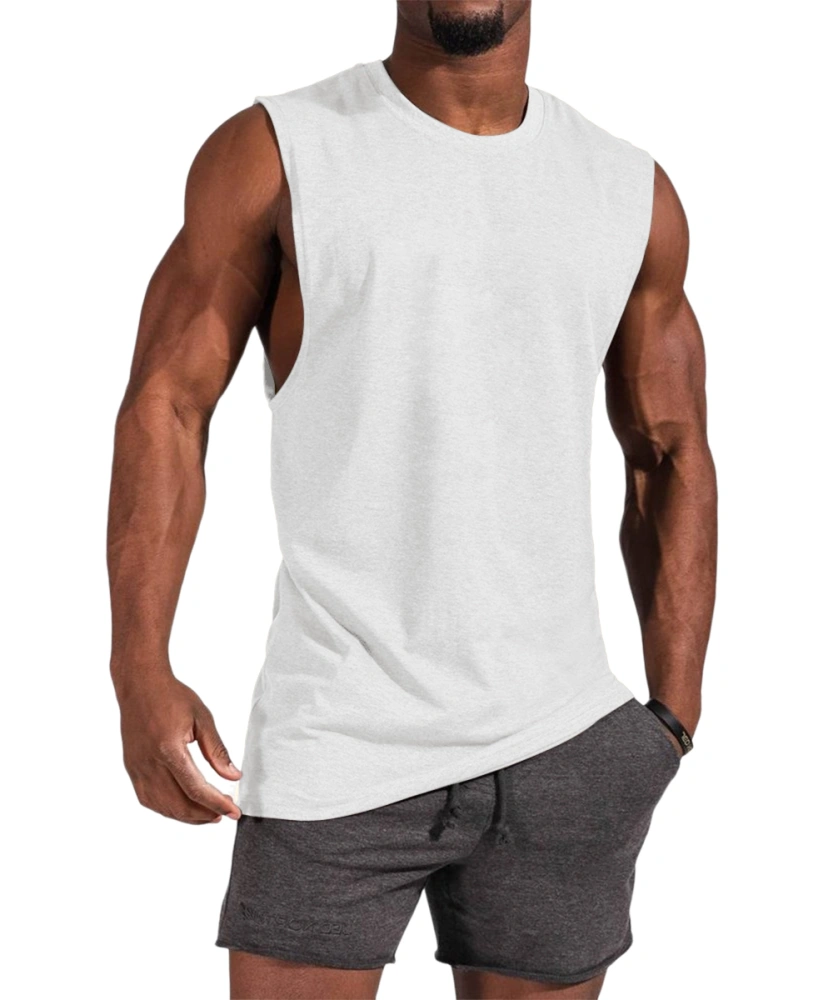 ZIWOCH Men's Sleeveless Tank Tops Crewneck Solid Loose Fit Shirt