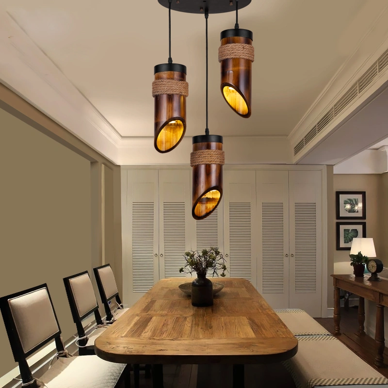 Dining Room Bar Creative Chinese Bamboo Tube Chandelier