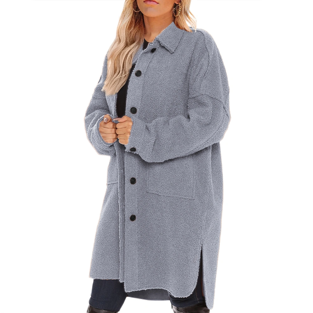 Women's Oversized Fleece Jackets Fuzzy Long Sleeve Open Front Teddy Jackets Sherpa Coat Long Cardigan Outerwear