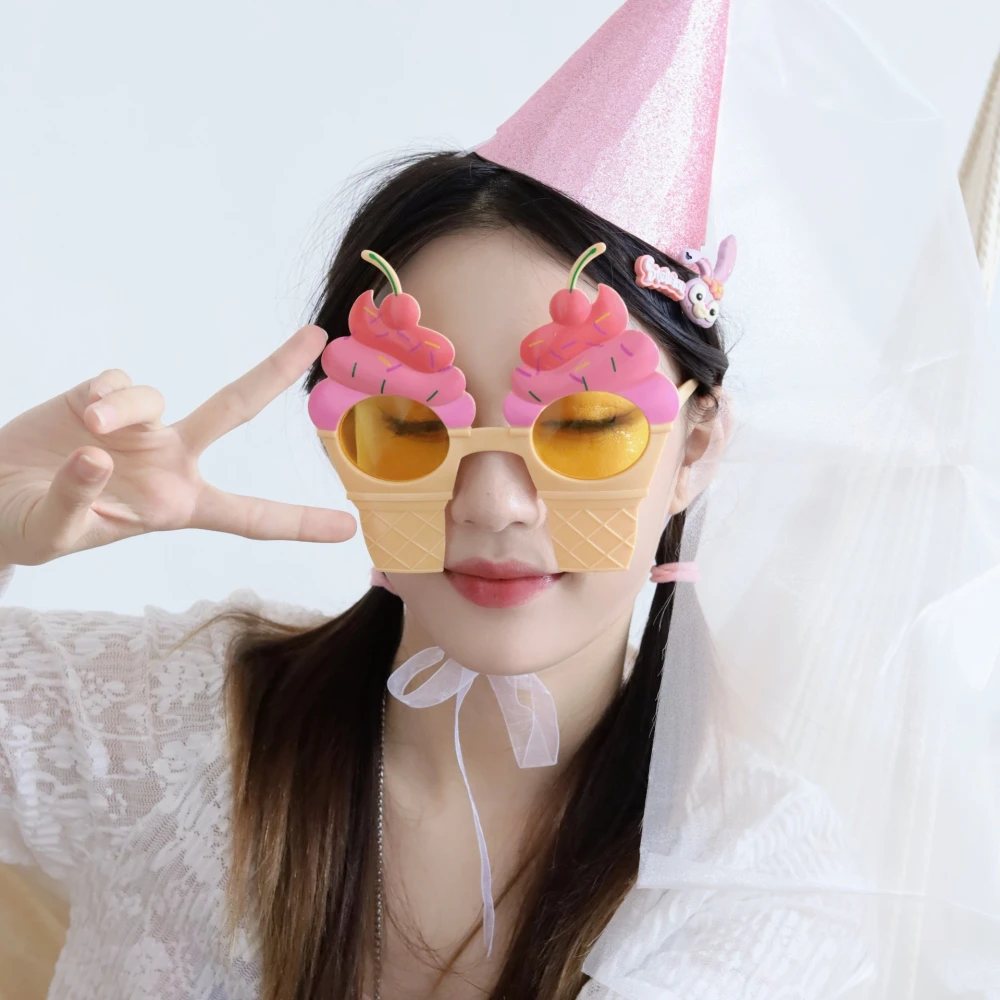 Ice Cream Selfie Props Dark Glasses Female