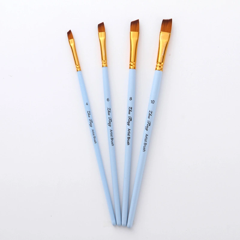 4pcs Matte Blue Wood Oil Painting Pens